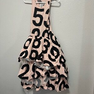 nununu Pink and Black long tulle Number Dress size 2/3
